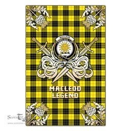 Scotstee Shop - Scotstee Shop MacLeod of Lewis Modern Clan Crest Golf Courage Gold Thistle Tartan Garden Flag