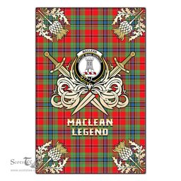 Scotstee Shop - Scotstee Shop MacLean of Duart Modern Clan Crest Golf Courage Gold Thistle Tartan Garden Flag