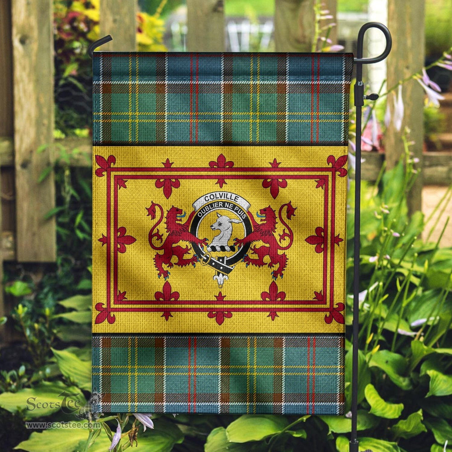 Scotstee Shop Tartan Flag Clan Colville Garden Flag With Lion Rampant Scottish, Tartan Garden Flag, Tartan Flag, Tartan House Flag, Plaid Flag, Christmas Plaid Flag, scottish clan flags uk,scottish family crest flags,scottish flag tartans,scottish tartan flag