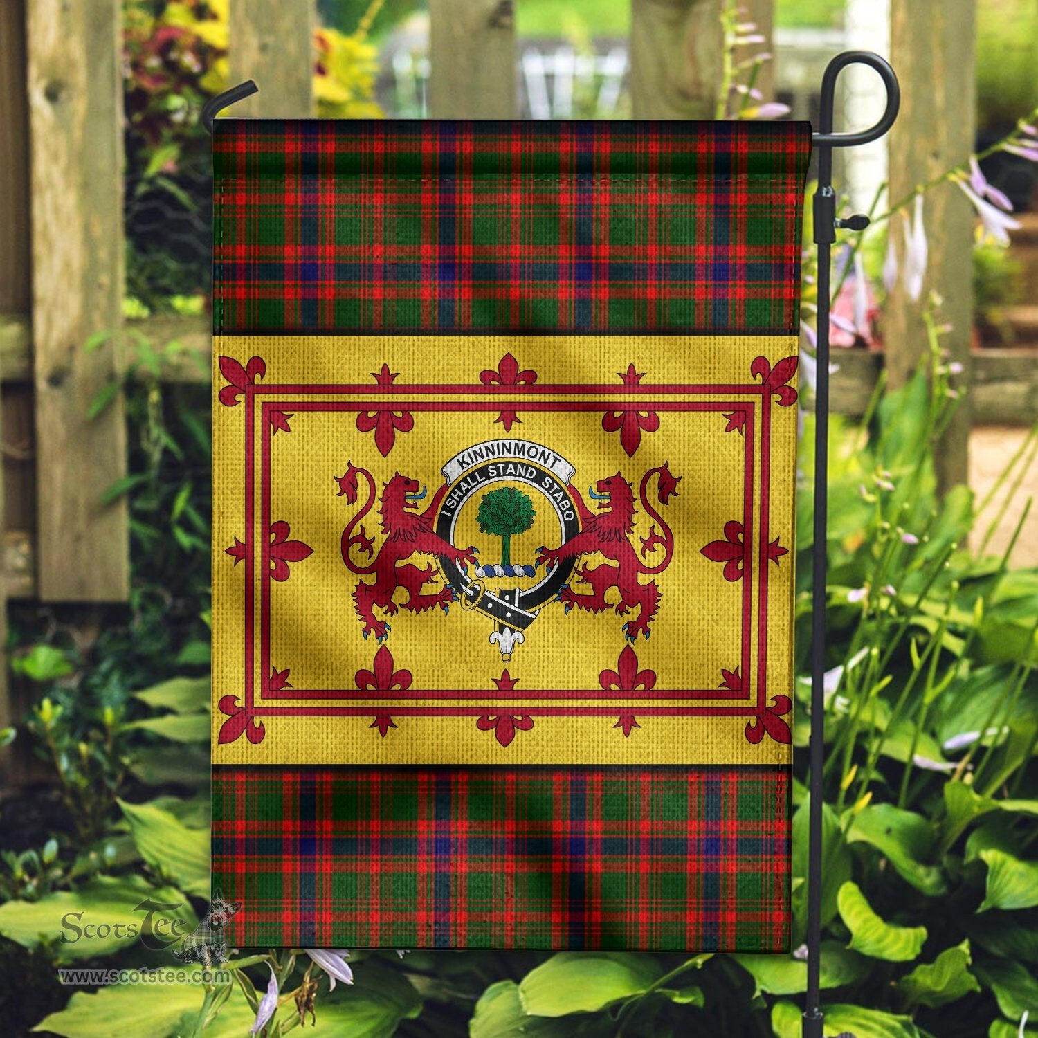 Scotstee Shop Tartan Flag Clan Kinninmont Garden Flag With Lion Rampant Scottish, Tartan Garden Flag, Tartan Flag, Tartan House Flag, Plaid Flag, Christmas Plaid Flag, scottish clan flags uk,scottish family crest flags,scottish flag tartans,scottish tartan flag
