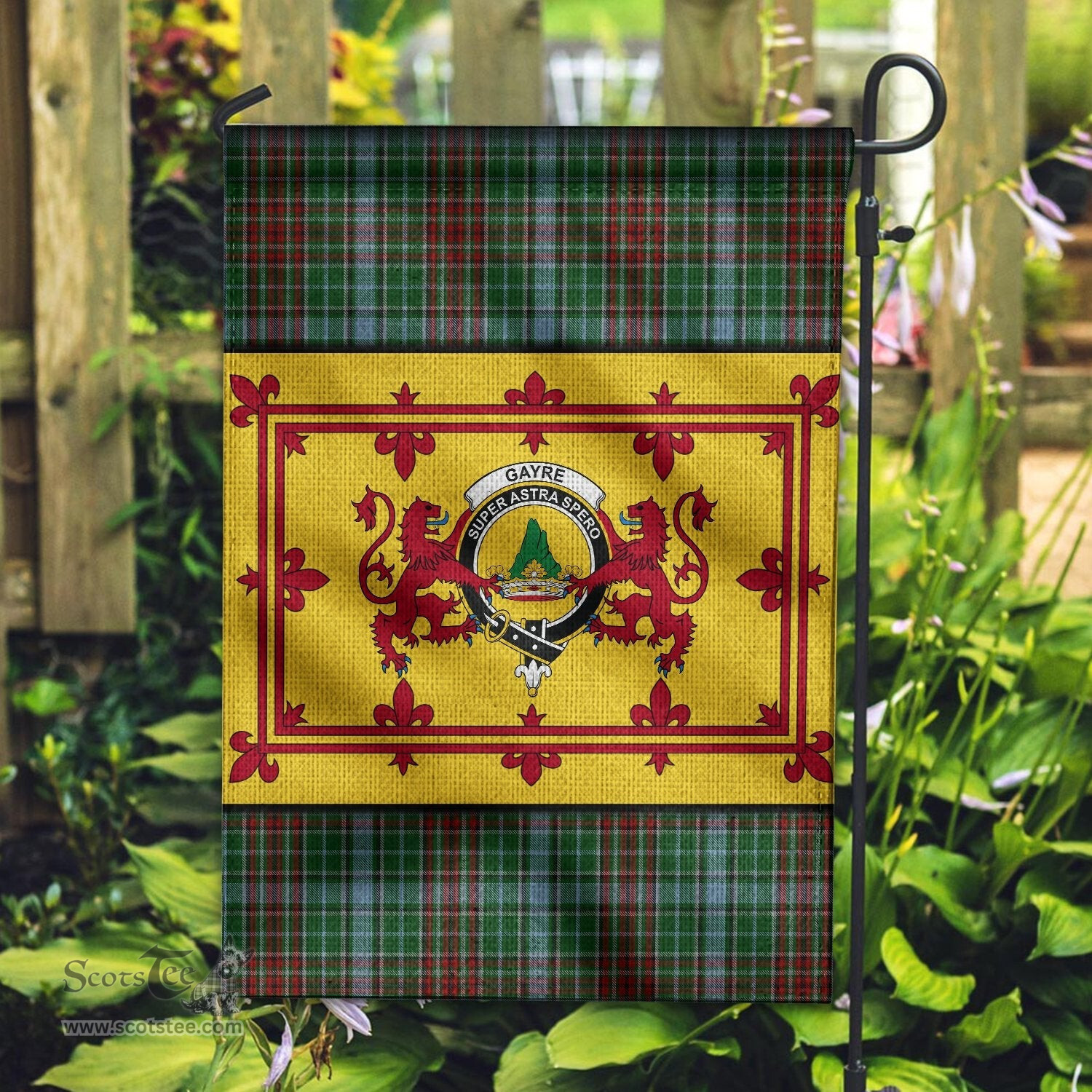 Scotstee Shop Tartan Flag Clan Gayre Garden Flag With Lion Rampant Scottish, Tartan Garden Flag, Tartan Flag, Tartan House Flag, Plaid Flag, Christmas Plaid Flag, scottish clan flags uk,scottish family crest flags,scottish flag tartans,scottish tartan flag