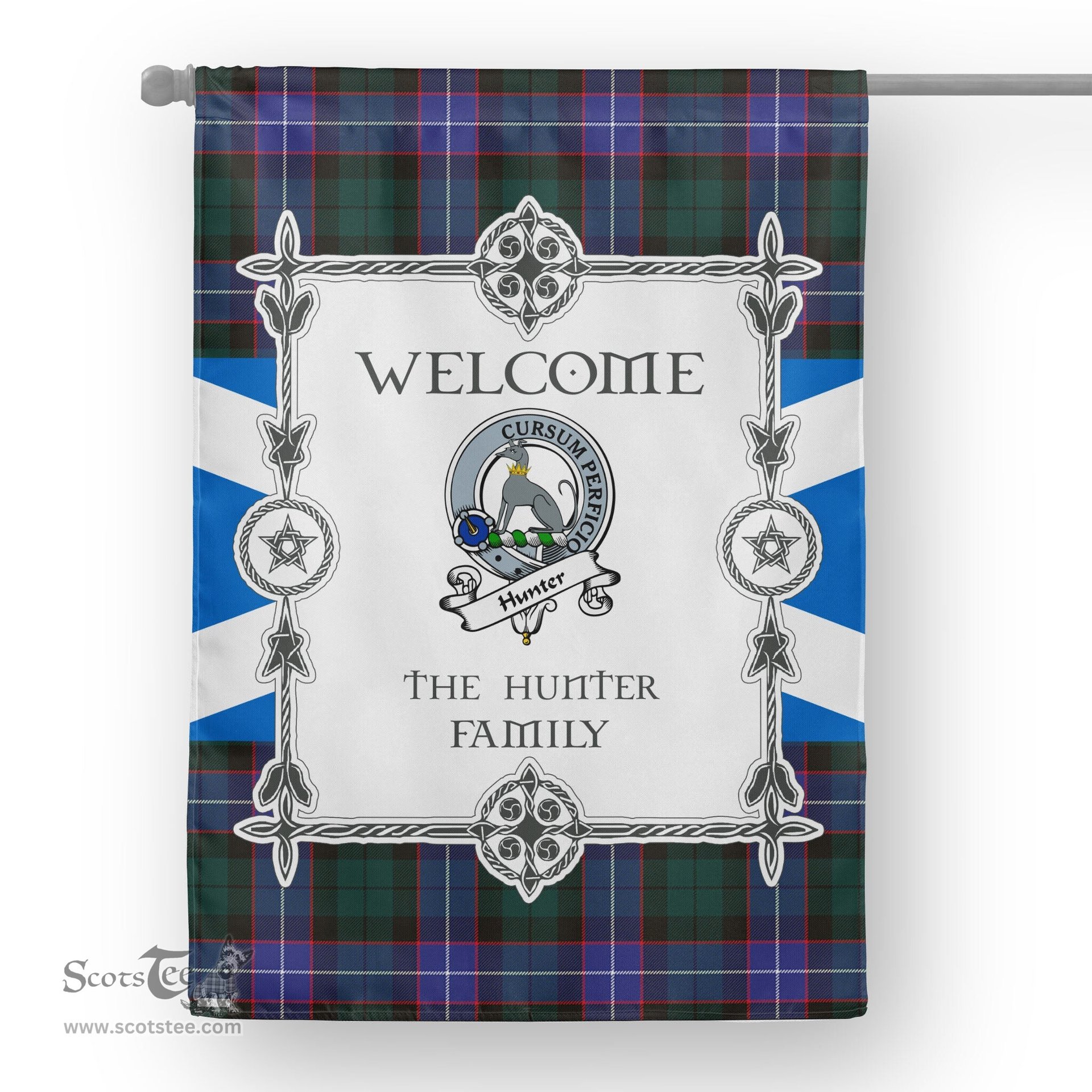 Hunter Modern Tartan Garden Flag Clan Badge Tartan Flag Scottish Tartan Garden Flag, Tartan House Flag, Tartan Flag, Crest Garden Flag, Garden Flag, Ireland Garden Flag, Family Crest, Custom Flag, Custom Garden Flag, Ireland Custom Flag, Clan Tartan Flags