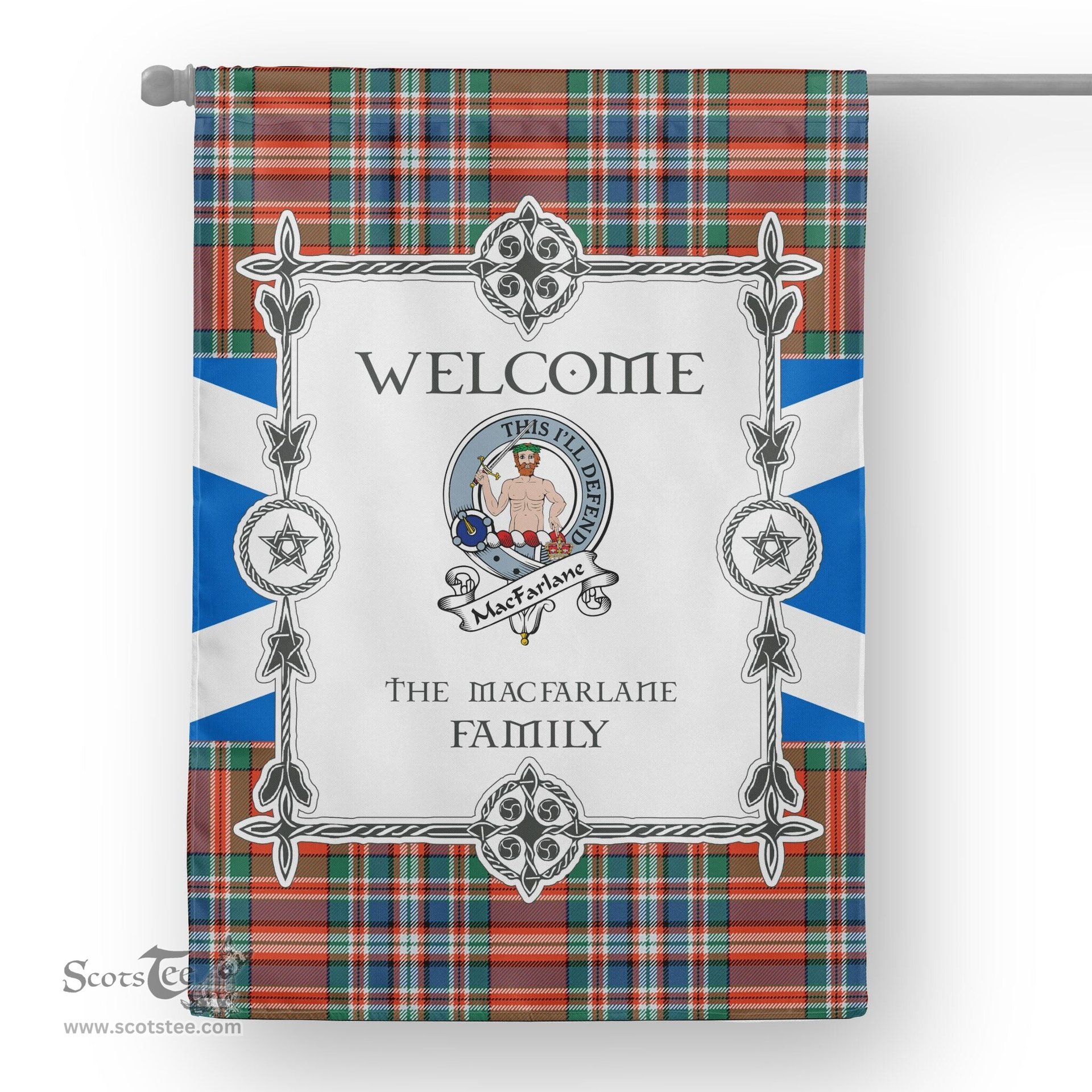 MacFarlane Ancient Tartan Garden Flag Clan Badge Tartan Flag Scottish Tartan House Flag, tartan garden flag, Tartan Flag, Crest Garden Flag, Garden Flag, Ireland Garden Flag, Family Crest, Custom Flag, Custom Garden Flag, Ireland Custom Flag, clan tartan flags