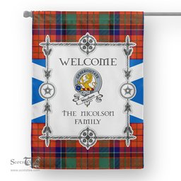 Nicolson Ancient Tartan Garden Flag Clan Badge Tartan Flag Scottish Tartan House Flag, tartan garden flag, Tartan Flag, Crest Garden Flag, Garden Flag, Ireland Garden Flag, Family Crest, Custom Flag, Custom Garden Flag, Ireland Custom Flag, clan tartan flags