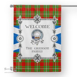 Grierson Tartan Garden Flag Clan Badge Tartan Flag Scottish Tartan Garden Flag, Tartan House Flag, Tartan Flag, Crest Garden Flag, Garden Flag, Ireland Garden Flag, Family Crest, Custom Flag, Custom Garden Flag, Ireland Custom Flag, Clan Tartan Flags