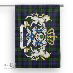 Scotstee Shop Tartan House Flag - Mowat Tartan Flag Clan Badge With Lion Scottish, Tartan Garden Flag, Tartan Flag, Tartan House Flag, Plaid Flag, Christmas Plaid Flag