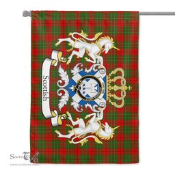Scotstee Shop - Scotstee Shop Tartan Garden Flag Cheyne Tartan Flag Clan Badge With Lion Scottish Tartan House Flag