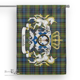 Scotstee Shop Tartan House Flag - MacLellan Tartan Flag Clan Badge With Lion Scottish, Tartan Garden Flag, Tartan Flag, Tartan House Flag, Plaid Flag, Christmas Plaid Flag