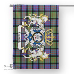 Scotstee Shop Tartan House Flag - Macdonalds Of Ranald Tartan Flag Clan Badge With Lion Scottish, Tartan Garden Flag, Tartan Flag, Tartan House Flag, Plaid Flag, Christmas Plaid Flag