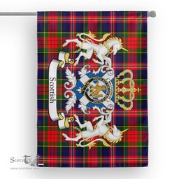 Scotstee Shop Tartan House Flag - MacPherson Tartan Flag Clan Badge With Lion Scottish, Tartan Garden Flag, Tartan Flag, Tartan House Flag, Plaid Flag, Christmas Plaid Flag