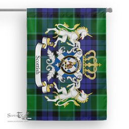 Scotstee Shop Tartan House Flag - Monteith Tartan Flag Clan Badge With Lion Scottish, Tartan Garden Flag, Tartan Flag, Tartan House Flag, Plaid Flag, Christmas Plaid Flag