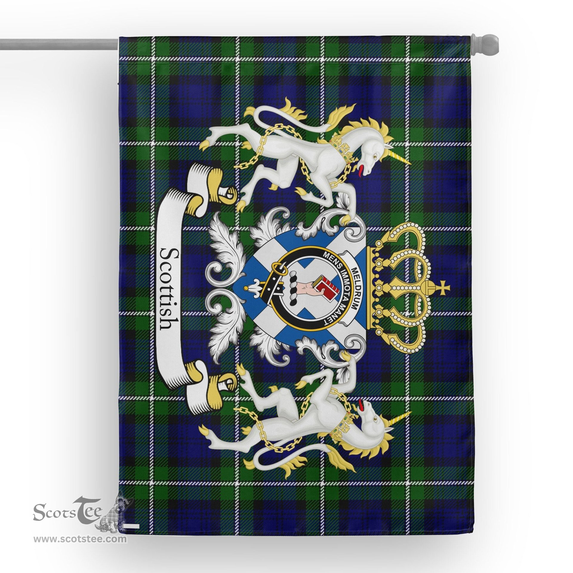 Scotstee Shop Tartan House Flag - Meldrum Tartan Flag Clan Badge With Lion Scottish, Tartan Garden Flag, Tartan Flag, Tartan House Flag, Plaid Flag, Christmas Plaid Flag