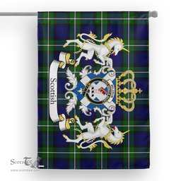 Scotstee Shop Tartan House Flag - Meldrum Tartan Flag Clan Badge With Lion Scottish, Tartan Garden Flag, Tartan Flag, Tartan House Flag, Plaid Flag, Christmas Plaid Flag