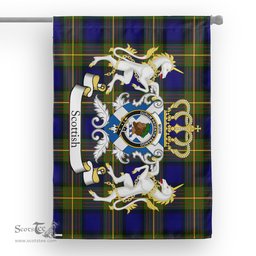 Scotstee Shop Tartan House Flag - Muir Tartan Flag Clan Badge With Lion Scottish, Tartan Garden Flag, Tartan Flag, Tartan House Flag, Plaid Flag, Christmas Plaid Flag