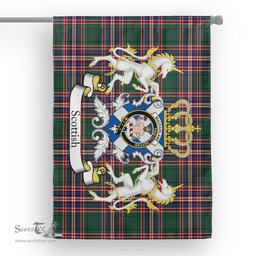 Scotstee Shop Tartan House Flag - MacFarlane Tartan Flag Clan Badge With Lion Scottish, Tartan Garden Flag, Tartan Flag, Tartan House Flag, Plaid Flag, Christmas Plaid Flag