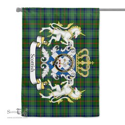 Scotstee Shop - Scotstee Shop Tartan Garden Flag Cranstoun Tartan Flag Clan Badge With Lion Scottish Tartan House Flag