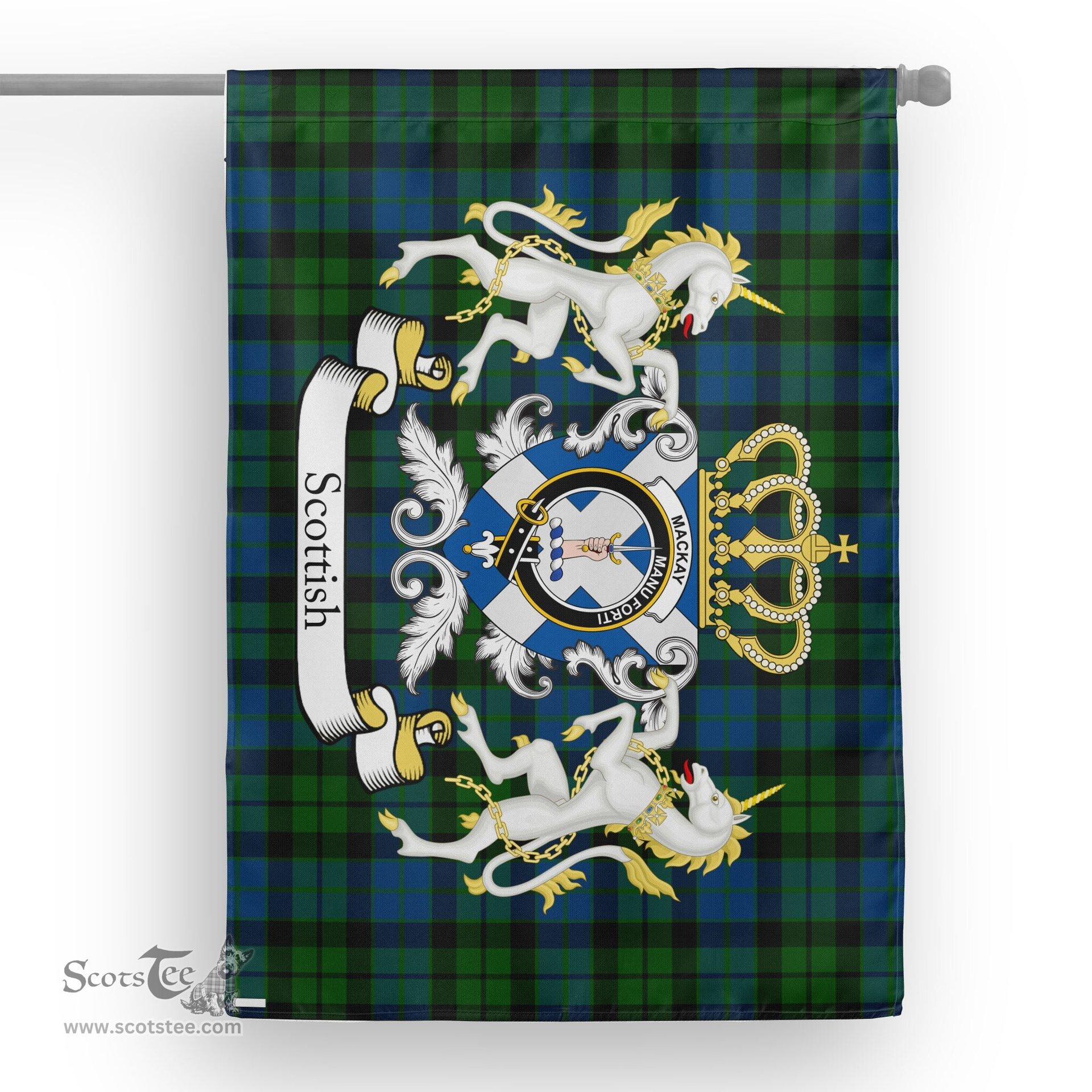 Scotstee Shop Tartan House Flag - MacKay Tartan Flag Clan Badge With Lion Scottish, Tartan Garden Flag, Tartan Flag, Tartan House Flag, Plaid Flag, Christmas Plaid Flag