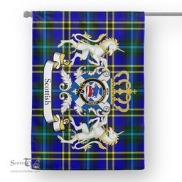 Scotstee Shop Tartan House Flag - Weir Tartan Flag Clan Badge With Lion Scottish, Tartan Garden Flag, Tartan Flag, Tartan House Flag, Plaid Flag, Christmas Plaid Flag