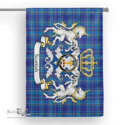 Scotstee Shop Tartan House Flag - Mercer Tartan Flag Clan Badge With Lion Scottish, Tartan Garden Flag, Tartan Flag, Tartan House Flag, Plaid Flag, Christmas Plaid Flag