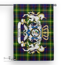 Scotstee Shop Tartan House Flag - Watson Tartan Flag Clan Badge With Lion Scottish, Tartan Garden Flag, Tartan Flag, Tartan House Flag, Plaid Flag, Christmas Plaid Flag