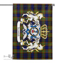 Scotstee Shop - Scotstee Shop Tartan Garden Flag Clelland Tartan Flag Clan Badge With Lion Scottish Tartan House Flag