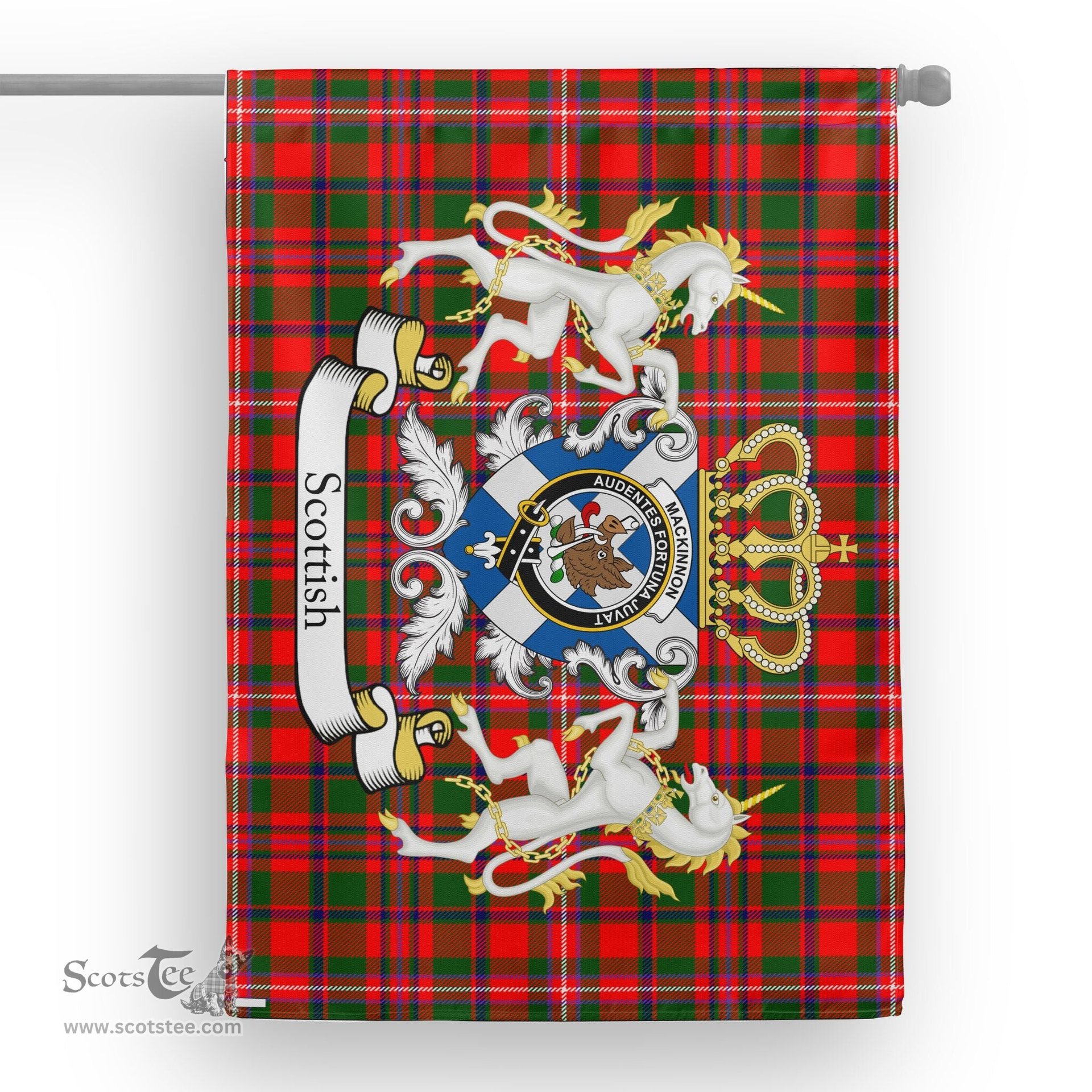 Scotstee Shop Tartan House Flag - MacKinnon Tartan Flag Clan Badge With Lion Scottish, Tartan Garden Flag, Tartan Flag, Tartan House Flag, Plaid Flag, Christmas Plaid Flag