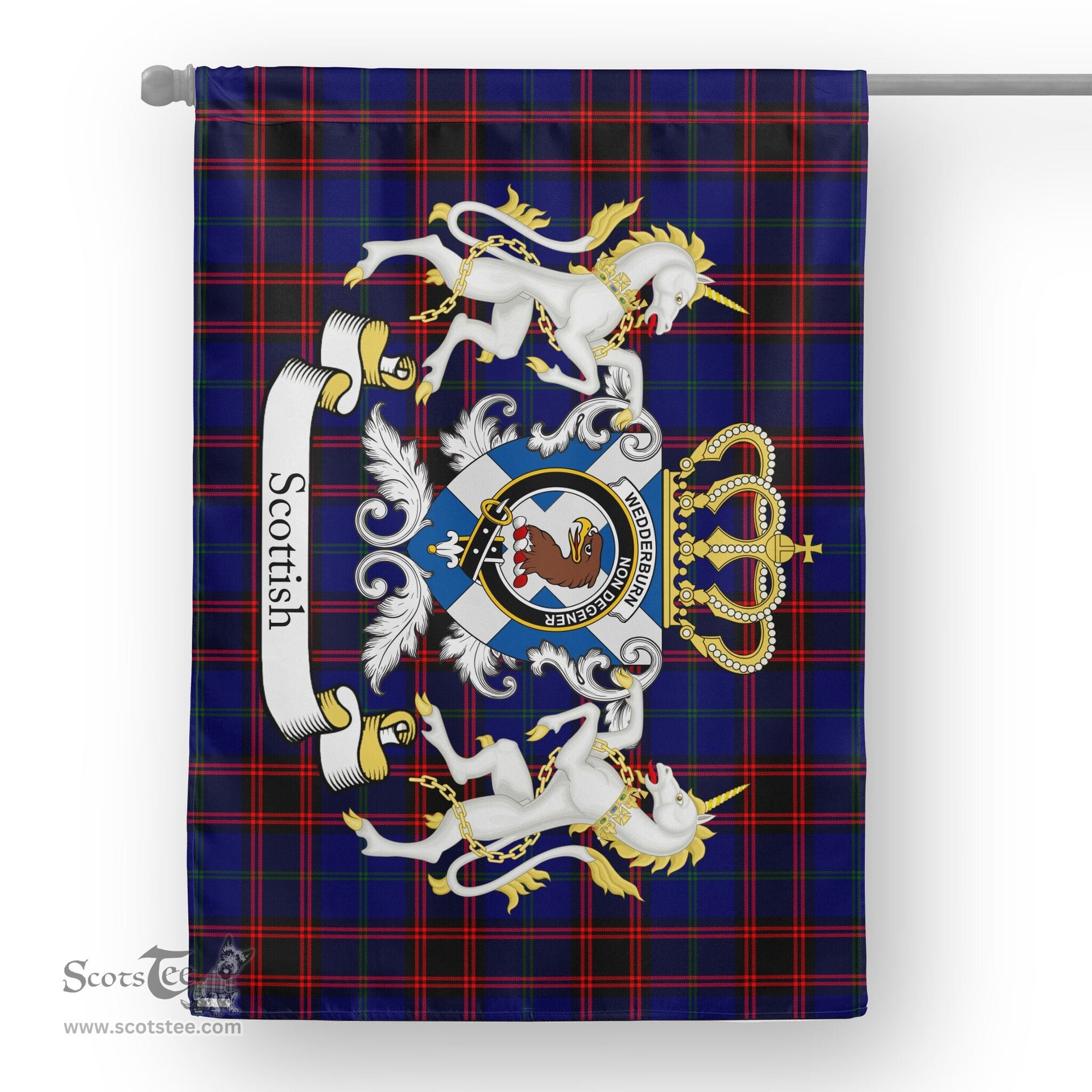 Scotstee Shop Tartan House Flag - Wedderburn Tartan Flag Clan Badge With Lion Scottish, Tartan Garden Flag, Tartan Flag, Tartan House Flag, Plaid Flag, Christmas Plaid Flag