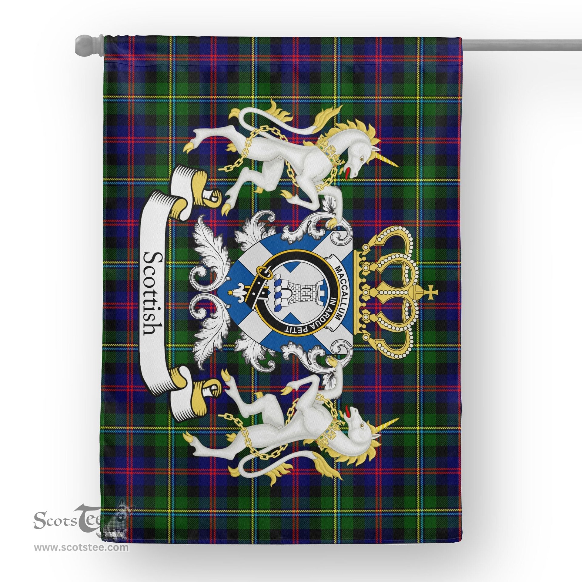 Scotstee Shop Tartan House Flag - Malcolm Tartan Flag Clan Badge With Lion Scottish, Tartan Garden Flag, Tartan Flag, Tartan House Flag, Plaid Flag, Christmas Plaid Flag