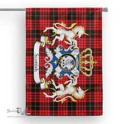 Scotstee Shop Tartan House Flag - MacQueen Tartan Flag Clan Badge With Lion Scottish, Tartan Garden Flag, Tartan Flag, Tartan House Flag, Plaid Flag, Christmas Plaid Flag