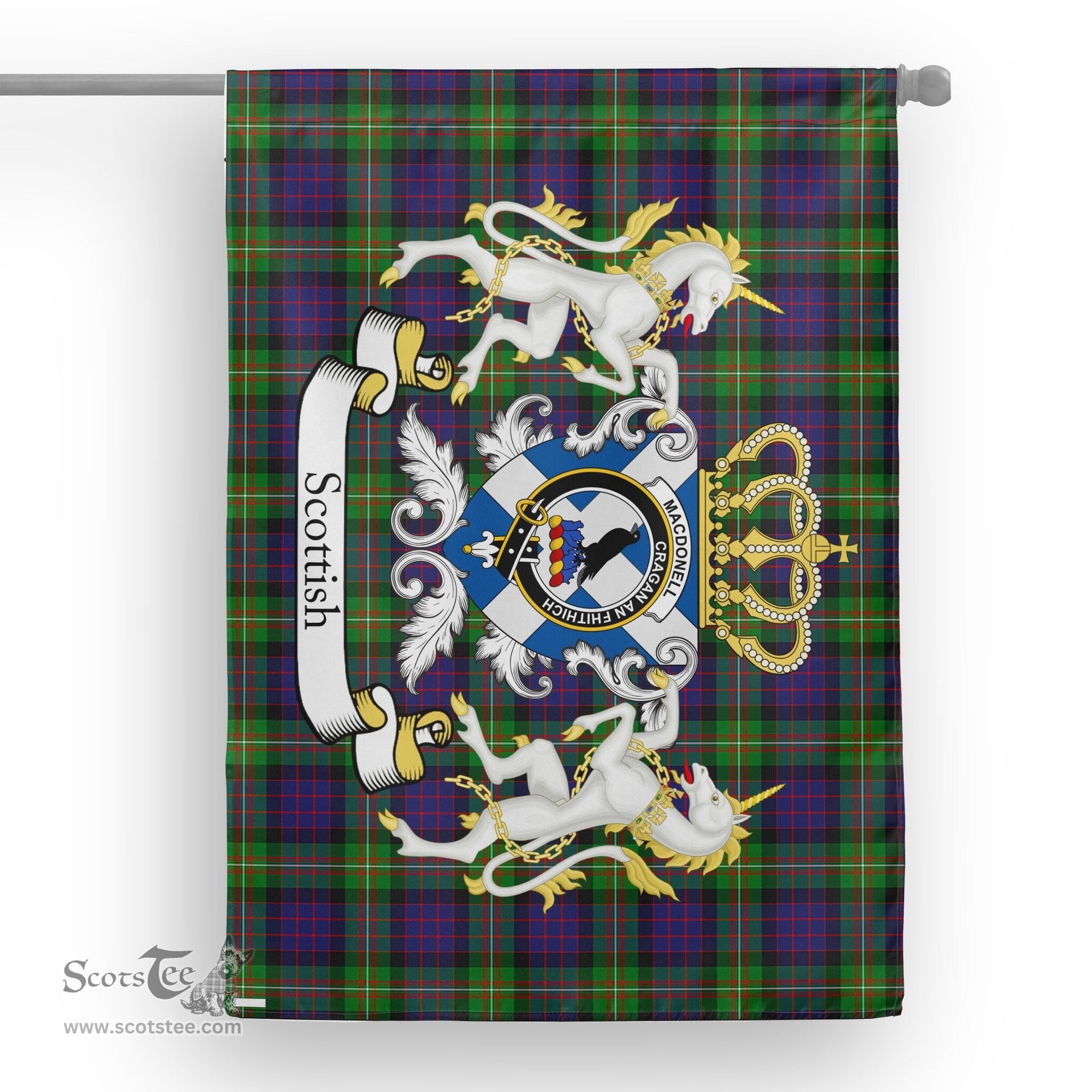 Scotstee Shop Tartan House Flag - MacDonell of Glengarry Tartan Flag Clan Badge With Lion Scottish, Tartan Garden Flag, Tartan Flag, Tartan House Flag, Plaid Flag, Christmas Plaid Flag