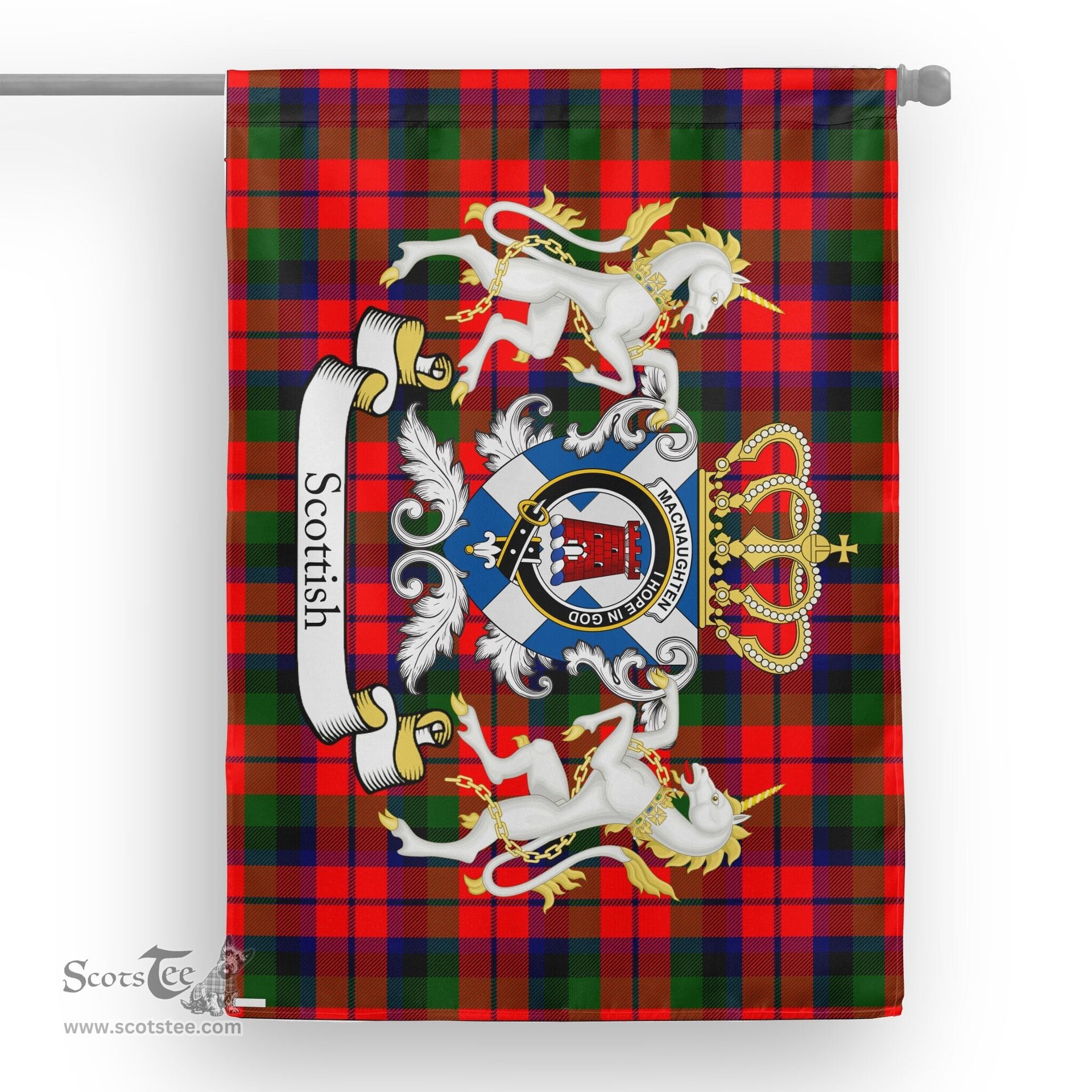 Scotstee Shop Tartan House Flag - MacNaughten Tartan Flag Clan Badge With Lion Scottish, Tartan Garden Flag, Tartan Flag, Tartan House Flag, Plaid Flag, Christmas Plaid Flag