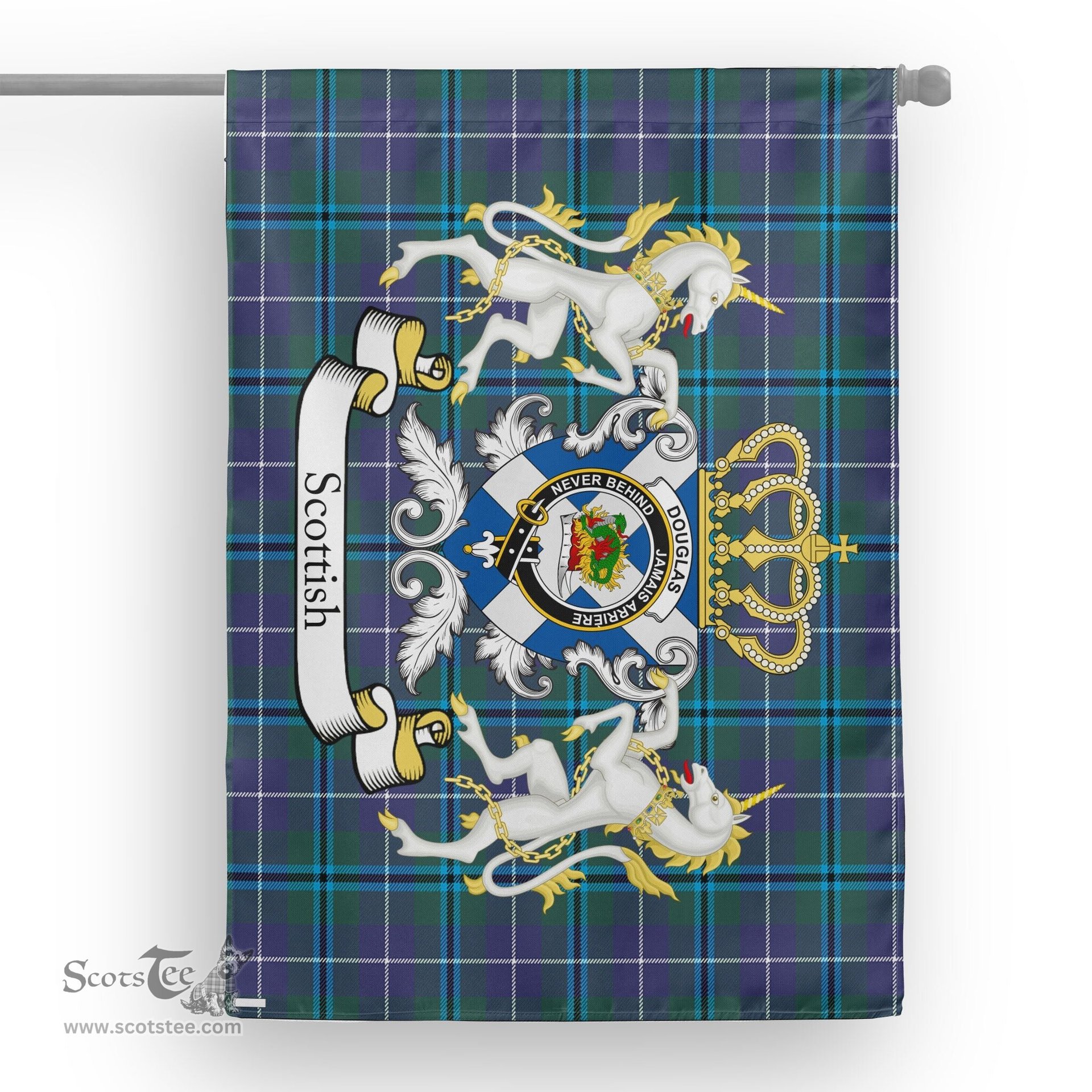 Scotstee Shop Tartan House Flag - Douglas Tartan Flag Clan Badge With Lion Scottish, Tartan Garden Flag, Tartan Flag, Tartan House Flag, Plaid Flag, Christmas Plaid Flag