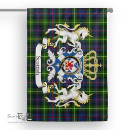 Scotstee Shop Tartan House Flag - Farquharson Tartan Flag Clan Badge With Lion Scottish, Tartan Garden Flag, Tartan Flag, Tartan House Flag, Plaid Flag, Christmas Plaid Flag