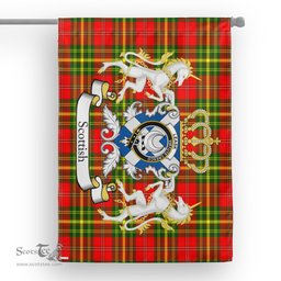 Scotstee Shop Tartan House Flag - Leask Tartan Flag Clan Badge With Lion Scottish, Tartan Garden Flag, Tartan Flag, Tartan House Flag, Plaid Flag, Christmas Plaid Flag