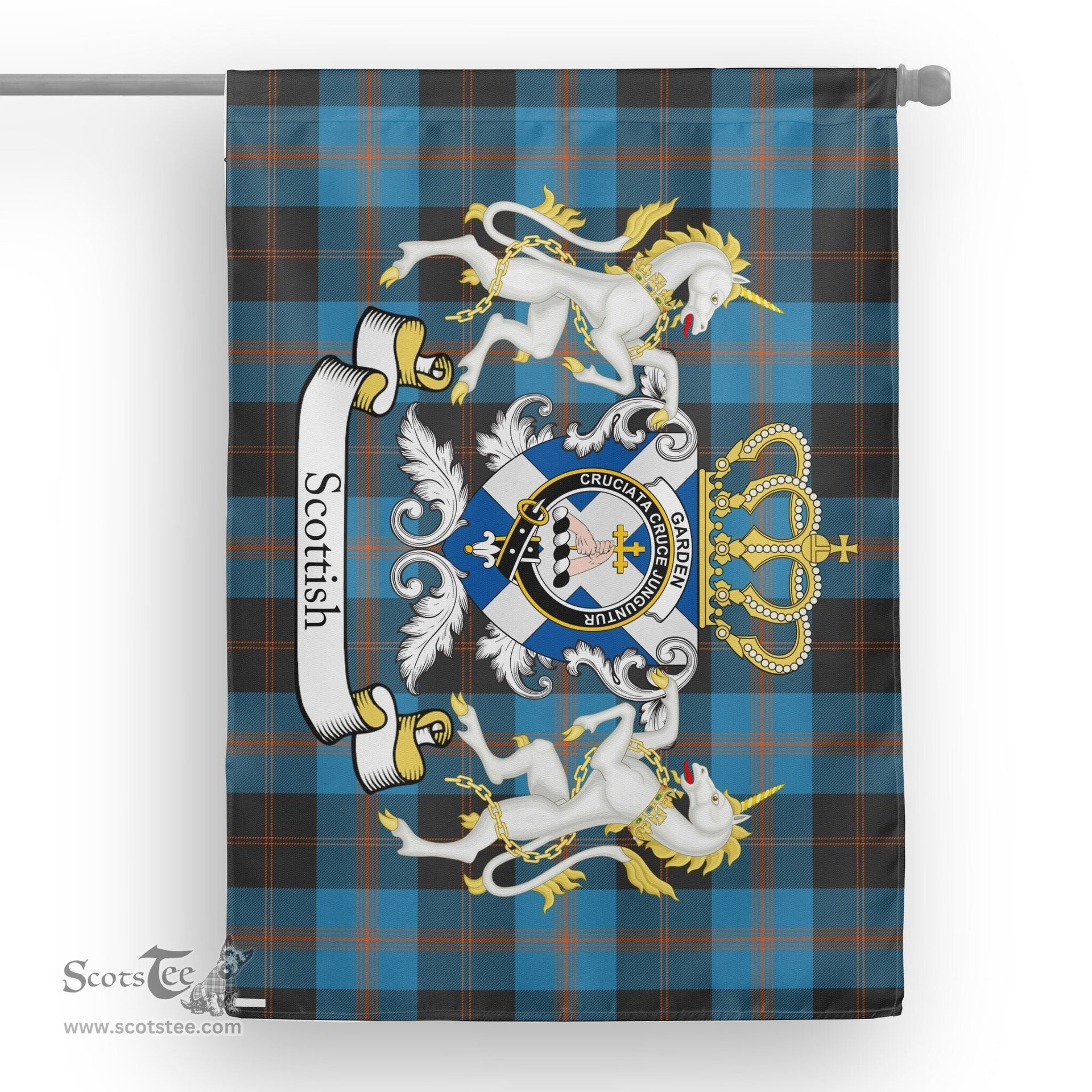 Scotstee Shop Tartan House Flag - Garden Tartan Flag Clan Badge With Lion Scottish, Tartan Garden Flag, Tartan Flag, Tartan House Flag, Plaid Flag, Christmas Plaid Flag