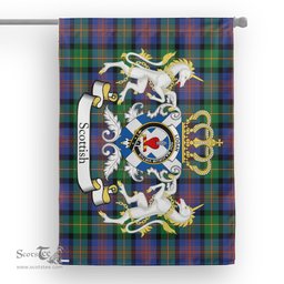 Scotstee Shop Tartan House Flag - Logan Tartan Flag Clan Badge With Lion Scottish, Tartan Garden Flag, Tartan Flag, Tartan House Flag, Plaid Flag, Christmas Plaid Flag