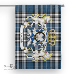 Scotstee Shop Tartan House Flag - Napier Tartan Flag Clan Badge With Lion Scottish, Tartan Garden Flag, Tartan Flag, Tartan House Flag, Plaid Flag, Christmas Plaid Flag