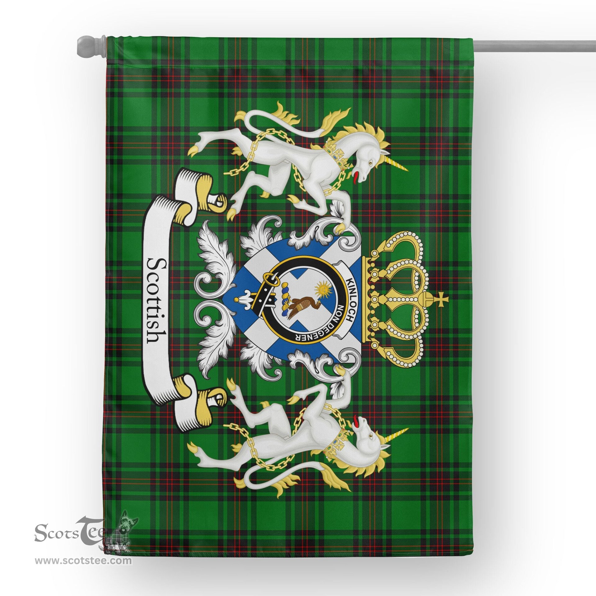 Scotstee Shop Tartan House Flag - Kinloch Tartan Flag Clan Badge With Lion Scottish, Tartan Garden Flag, Tartan Flag, Tartan House Flag, Plaid Flag, Christmas Plaid Flag