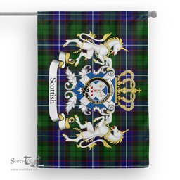 Scotstee Shop Tartan House Flag - Russell Tartan Flag Clan Badge With Lion Scottish, Tartan Garden Flag, Tartan Flag, Tartan House Flag, Plaid Flag, Christmas Plaid Flag