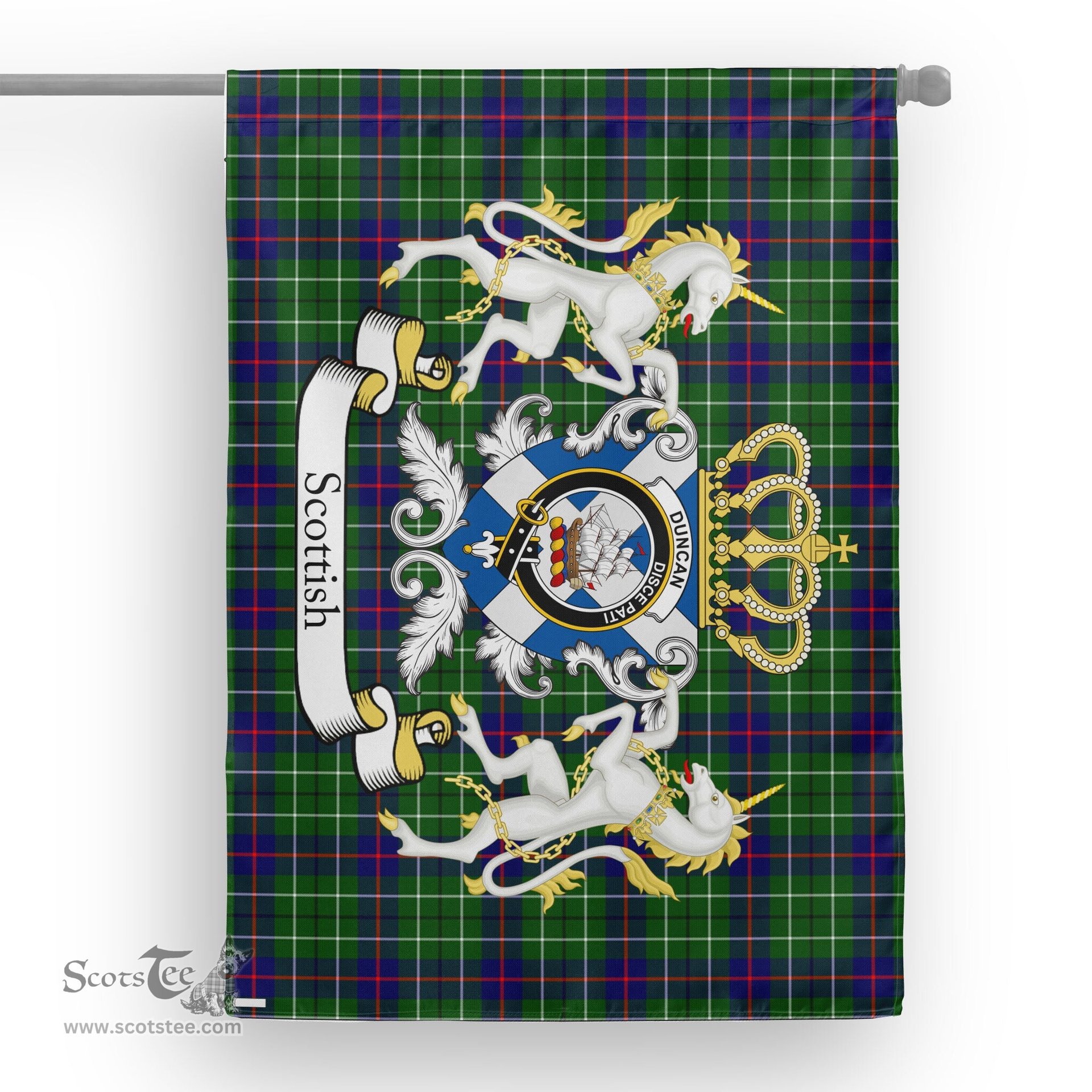 Scotstee Shop Tartan House Flag - Duncan Tartan Flag Clan Badge With Lion Scottish, Tartan Garden Flag, Tartan Flag, Tartan House Flag, Plaid Flag, Christmas Plaid Flag