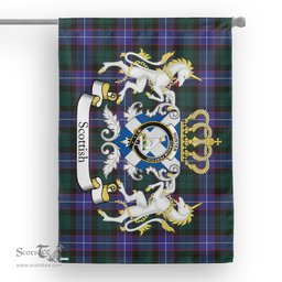 Scotstee Shop Tartan House Flag - Hunter Tartan Flag Clan Badge With Lion Scottish, Tartan Garden Flag, Tartan Flag, Tartan House Flag, Plaid Flag, Christmas Plaid Flag