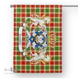 Scotstee Shop Tartan House Flag - Gibson Tartan Flag Clan Badge With Lion Scottish, Tartan Garden Flag, Tartan Flag, Tartan House Flag, Plaid Flag, Christmas Plaid Flag