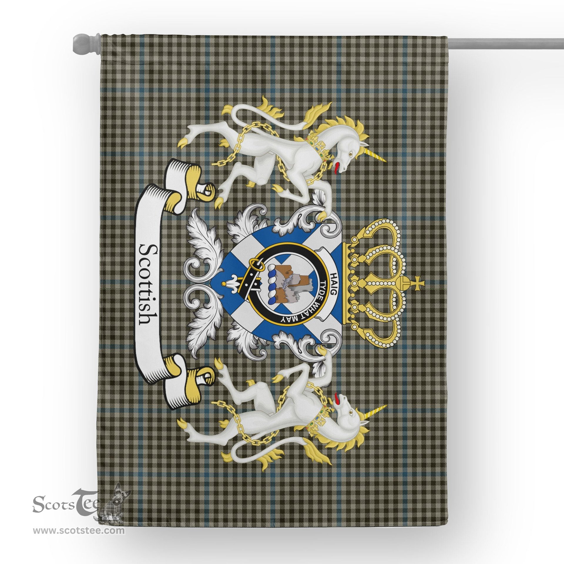 Scotstee Shop Tartan House Flag - Haig Tartan Flag Clan Badge With Lion Scottish, Tartan Garden Flag, Tartan Flag, Tartan House Flag, Plaid Flag, Christmas Plaid Flag