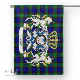 Scotstee Shop Tartan House Flag - Sempill Tartan Flag Clan Badge With Lion Scottish, Tartan Garden Flag, Tartan Flag, Tartan House Flag, Plaid Flag, Christmas Plaid Flag