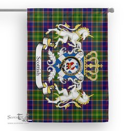 Scotstee Shop Tartan House Flag - Whitefoord Tartan Flag Clan Badge With Lion Scottish, Tartan Garden Flag, Tartan Flag, Tartan House Flag, Plaid Flag, Christmas Plaid Flag