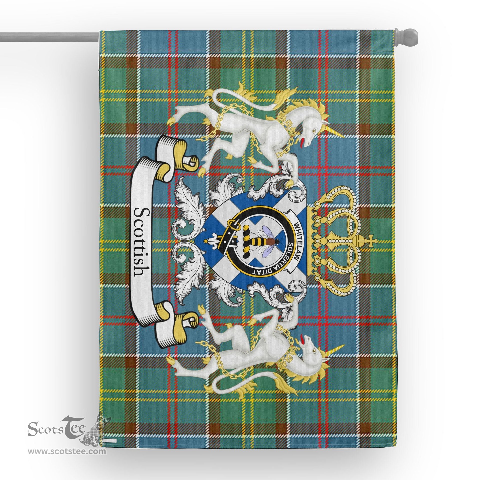 Scotstee Shop Tartan House Flag - Whitelaw Tartan Flag Clan Badge With Lion Scottish, Tartan Garden Flag, Tartan Flag, Tartan House Flag, Plaid Flag, Christmas Plaid Flag