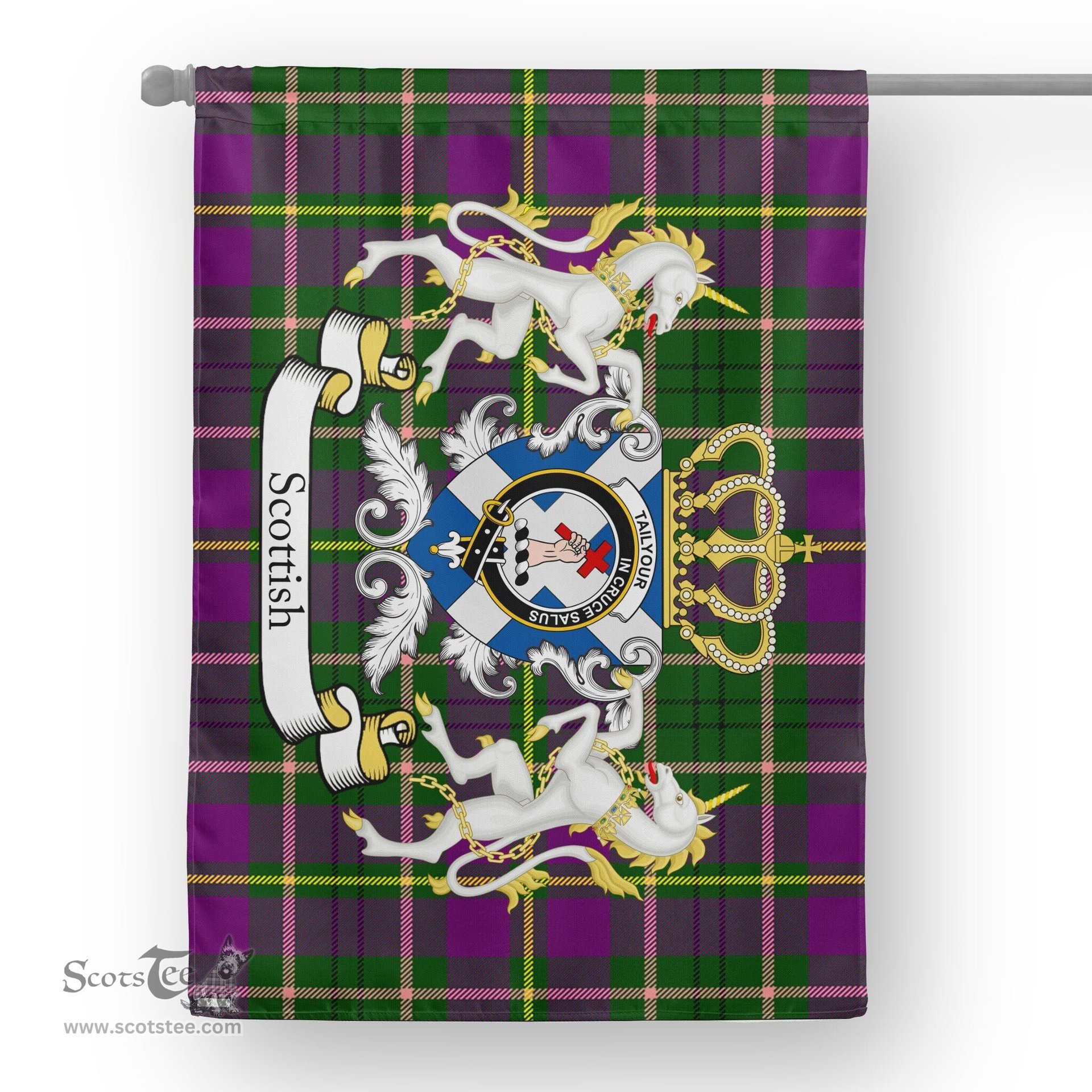 Scotstee Shop Tartan House Flag - Tailyour Tartan Flag Clan Badge With Lion Scottish, Tartan Garden Flag, Tartan Flag, Tartan House Flag, Plaid Flag, Christmas Plaid Flag