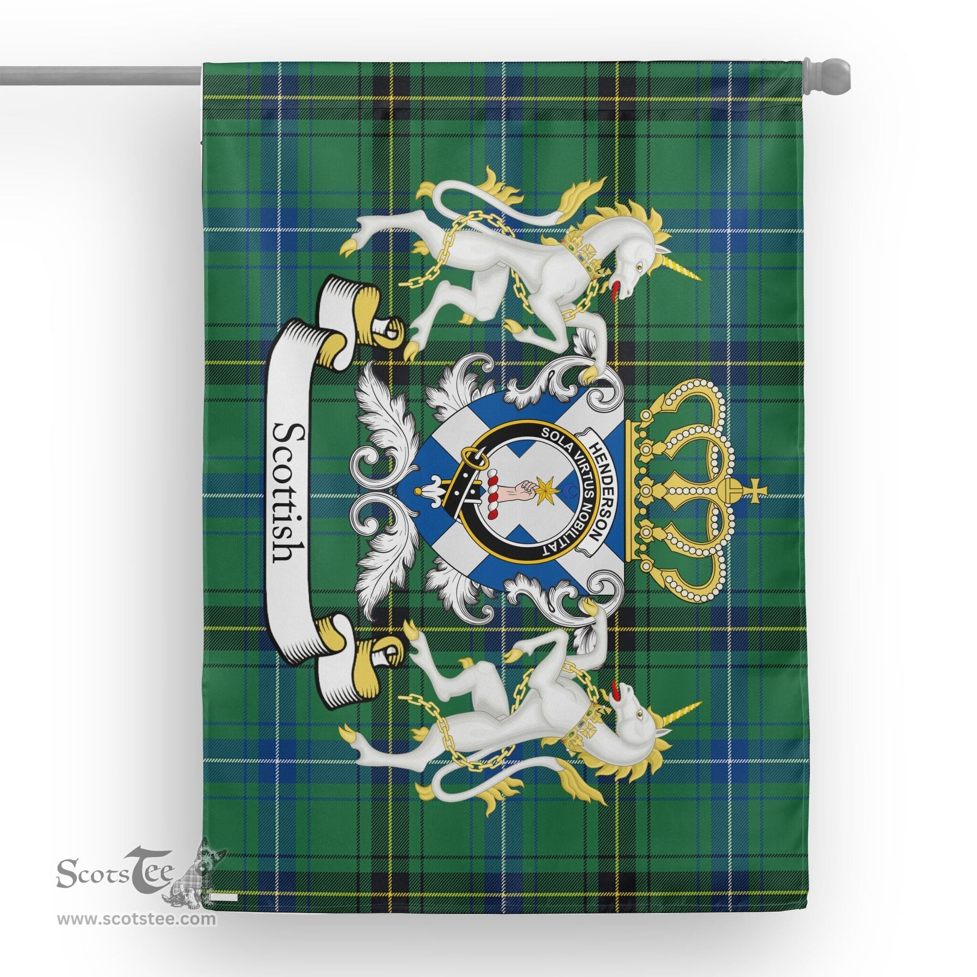 Scotstee Shop Tartan House Flag - Henderson Tartan Flag Clan Badge With Lion Scottish, Tartan Garden Flag, Tartan Flag, Tartan House Flag, Plaid Flag, Christmas Plaid Flag