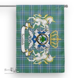 Scotstee Shop Tartan House Flag - Irvine Tartan Flag Clan Badge With Lion Scottish, Tartan Garden Flag, Tartan Flag, Tartan House Flag, Plaid Flag, Christmas Plaid Flag