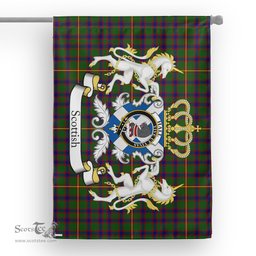 Scotstee Shop Tartan House Flag - Hall Tartan Flag Clan Badge With Lion Scottish, Tartan Garden Flag, Tartan Flag, Tartan House Flag, Plaid Flag, Christmas Plaid Flag